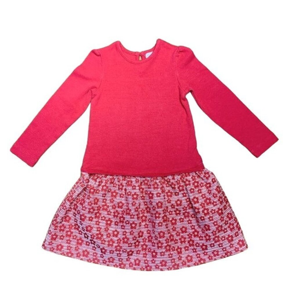 ORIGAMI Drop Waist Party Dress Girls 2 2T Red Holidays Christmas Toddler Girl